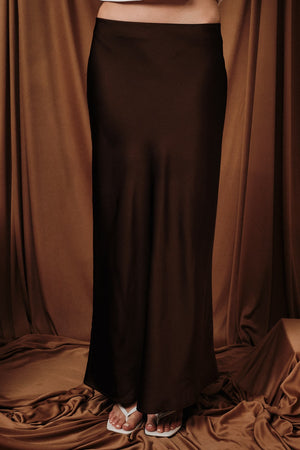 Bias Satin Midi Skirt