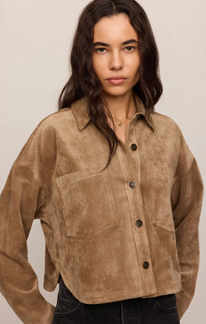 Z Supply All Day Cropped Suede Jacket