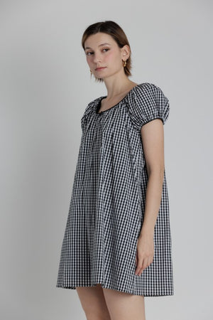 AUREUM Women's Dresses Gingham Babydoll Mini Dress