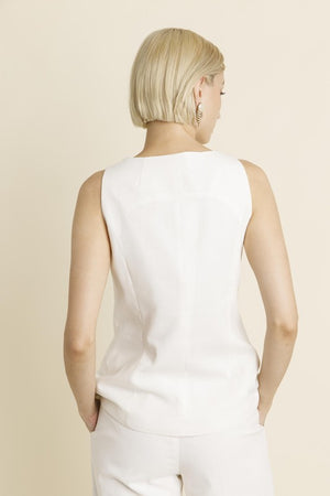 AUREUM Women's Top Sleeveless Linen Vest || David's Clothing