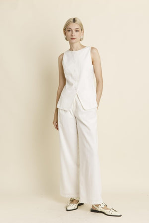 AUREUM Women's Top Sleeveless Linen Vest || David's Clothing