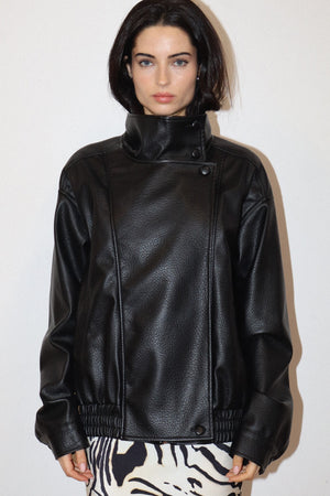 BAILEY ROSE Women's Jackets Faux Leather Bomber Jacket