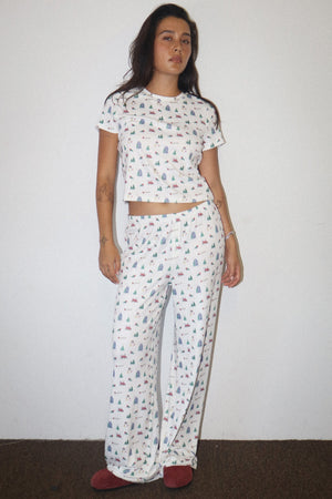 BAILEY ROSE Women's Pants Holiday Print Lounge Pants