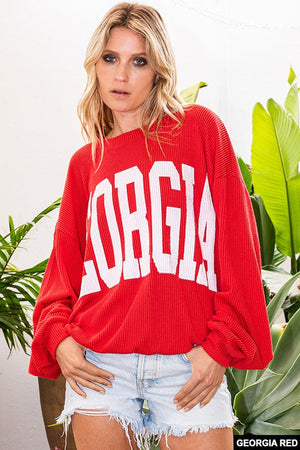BUCKET LIST Women's Top Georgia Comfy Oversize Graphic Sweatshirt || David's Clothing
