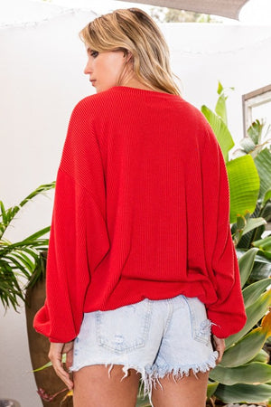 BUCKET LIST Women's Top Georgia Comfy Oversize Graphic Sweatshirt || David's Clothing
