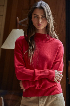 BY TOGETHER YOU AND I Women's Sweaters RUBY / S By Together Uptown Mock Sweater || David's Clothing W1070