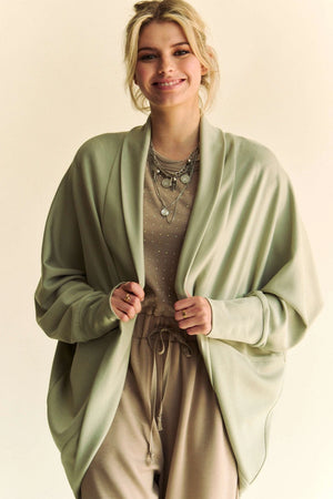DAVI & DANI Women's Sweater Dolman Long Sleeves Shawl Open Cardigan