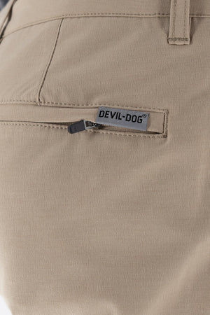 DEVIL DOG Mens Shorts Devil Dog Hybrid Short 6" - Sand || David's Clothing