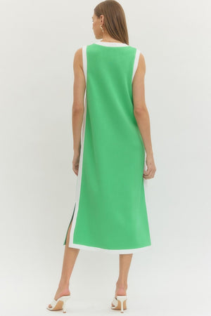 ENTRO INC Women's Dresses Solid Sleeveless Scuba Midi Dress