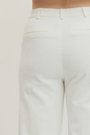 ENTRO INC Women's Pants 1 - need pics - Scallop Pocket Solid Wide Leg Pants