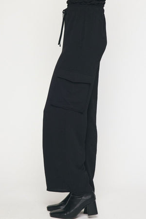 ENTRO INC Women's Pants High Waisted Utility Wide Leg Pants || David's Clothing
