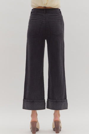 ENTRO INC Women's Pants Solid Mid-Rise Ankle Length Pants || David's Clothing