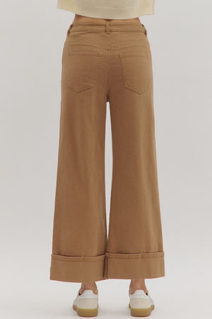 ENTRO INC Women's Pants Solid Mid-Rise Ankle Length Pants