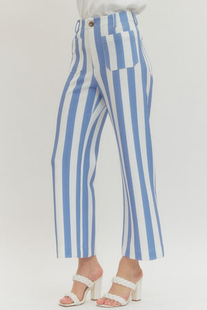 ENTRO INC Women's Pants Striped Flare Pants