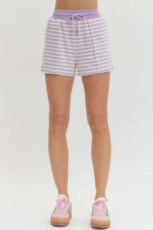 ENTRO INC Women's Shorts Striped Knit Shorts