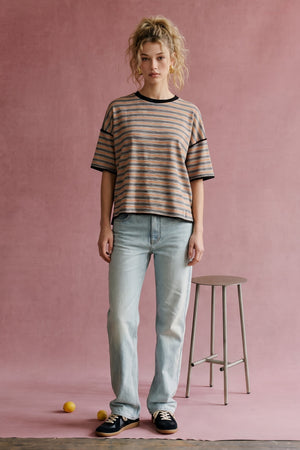 HEYSON Women's Tee Vintage Stripe Relaxed Tee