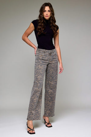 HIDDEN JEANS Women's Jeans Hidden Jeans Tiger Print High Rise Dad Jean