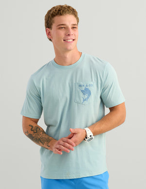 HUK FISHING Men's Tees Huk and Co Pocket Tee