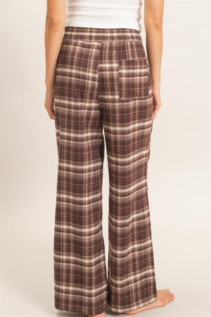 HYFVE INC. Women's Pants Plaid Wide-leg Pants