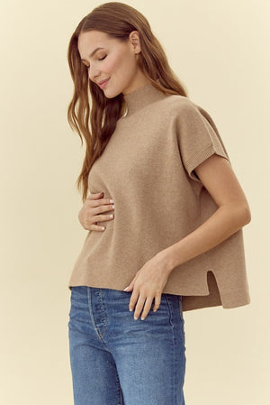 JODIFL Women's Sweaters Ribbed knit Short Dolman Sleeves Top || David's Clothing