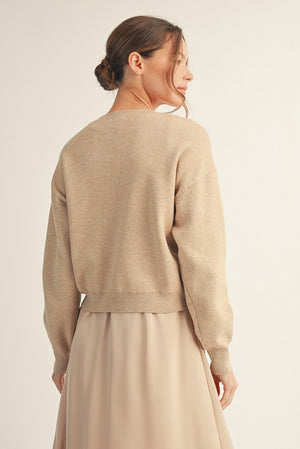 JODIFL Women's Sweaters Soft Textured Knotted Sweater Top