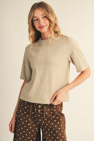 JODIFL Women's Top OATMEAL / S Round Neck Comfy Sweater Top G15956