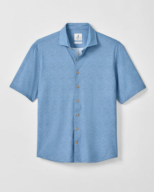JOHNNIE O Men's Sport Shirt Johnnie-O Printed Mesh Short Sleeve Button Down Shirt - Breck Printed Solid Knit
