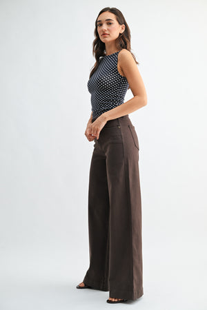 JUST BLACK DENIM Women's Jeans JBD High Rise Full Length Wide Leg