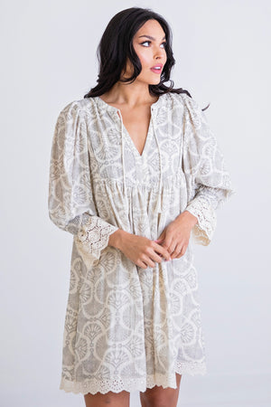 KARLIE CLOTHES Women's Dresses 252 FAN BOHO CROCHET