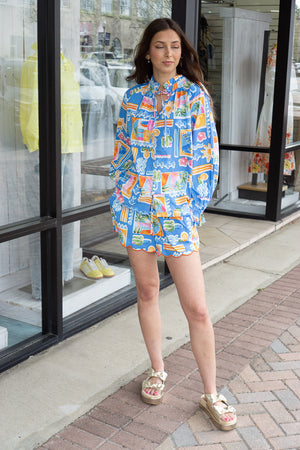 KARLIE CLOTHES Women's Top Karlie Santorini Vneck L/s Top