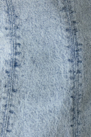 LELIS COLLECTION Women's Romper Round Neck Sleeveless Flare Denim Romper