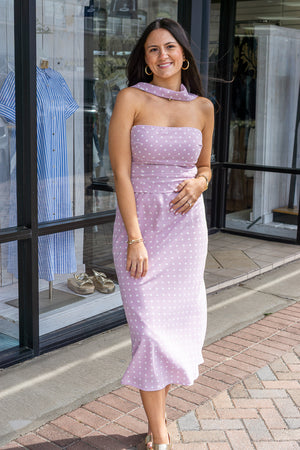 LELIS COLLECTION Women's Skirts Polka Dot Mid Rise Maxi Skirt