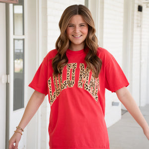 Lulu Mac Leopard Print Logo Tee