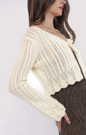 SADIE AND SAGE Women's Cardigans Sadie and Sage Chamomile Front Tie Cardigan