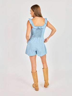 SADIE AND SAGE Women's Romper Sadie and Sage Soft Breeze Chambray Romper