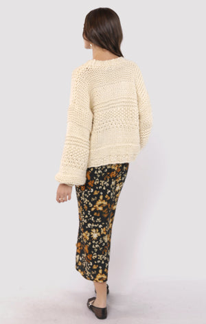 SADIE AND SAGE Women's Sweaters Iggy Chunky Tie Front Hand Knit Cardigan