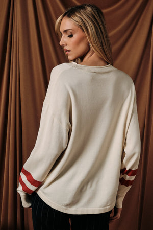 SUNDAY EDITION Women's Sweater Roll Up Neck 'game Day Dog' Graphic Sweater