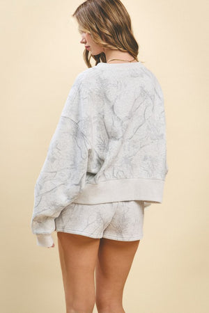 TCEC Women's Sweaters Camouflage Print Dropped Shoulders Sweatshirt || David's Clothing