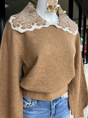 THML Women's Sweaters Detailed Collared Top