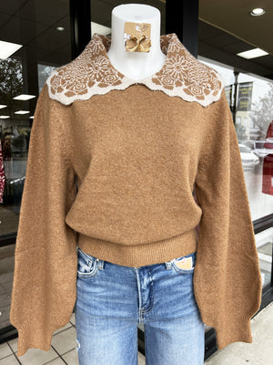 THML Women's Sweaters Detailed Collared Top