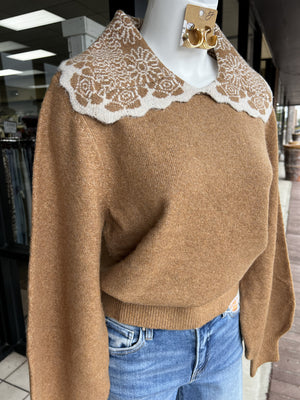 THML Women's Sweaters Detailed Collared Top