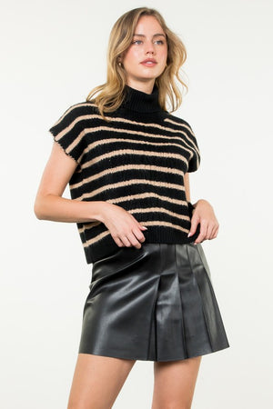 THML Women's Sweaters Turtleneck Stripe Vest || David's Clothing