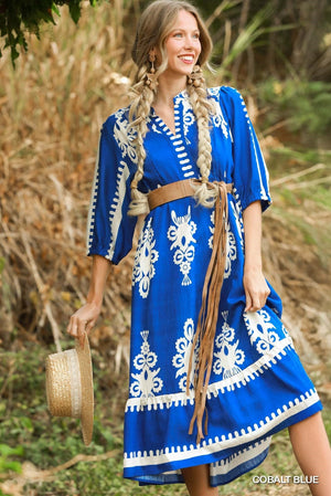 UMGEE USA Women's Dresses Desert Bloom Embroidered Midi Dress