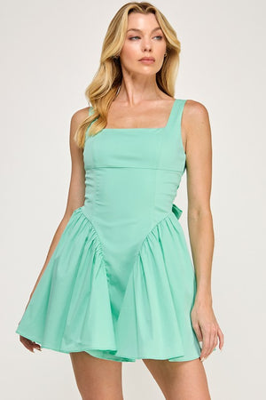 VINTAGE STORE Women's Dresses Poplin Back Ribbon Mini Dress