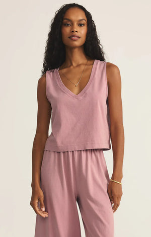 Z SUPPLY Women's Top PINK SMOKE / XS Z Supply Sloane V-Neck Top || David's Clothing ZT242656