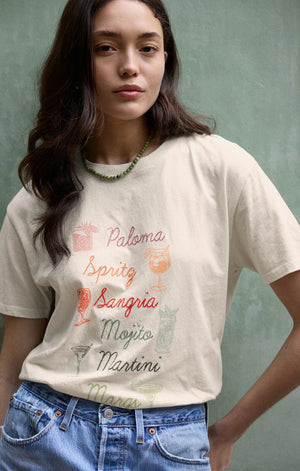 Z SUPPLY Women's Top Z Supply Cocktails Boyfriend Tee || David's Clothing