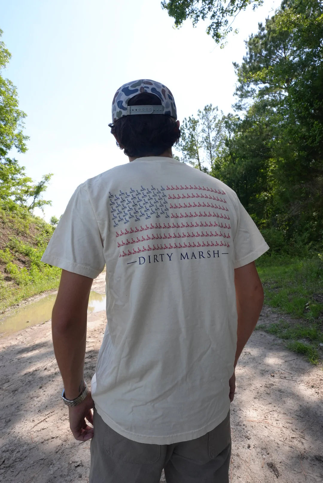 Dirty Marsh Heron Flag Tee