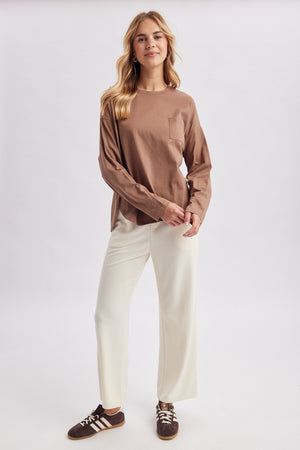 Oversized Chest Pocket Long Sleeve Tee