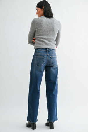 JBD Mid Rise Slim Wide Leg