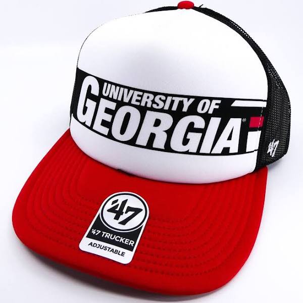 47 BRAND Men's Hats BLACK Georgia Bulldogs Stack Line 47 Trucker Hat STAKL17KPP